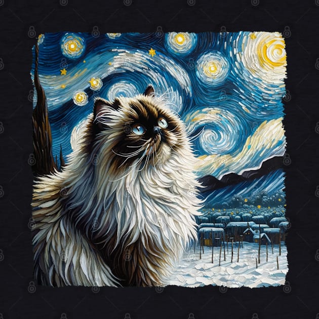 Himalayan Cat Starry Night Inspired - Artistic Cat by starry_night